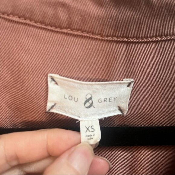 Lou & Grey tencel tunic blush pink long sleeve oversize blouse Sz XS - Picture 6 of 10